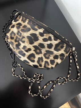 Steve Madden Leopard Print Crossbody Bag - Black & Tan